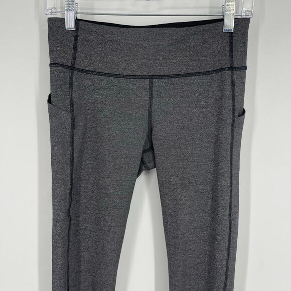 Lululemon Pace Rival Crop 22" Leggings Heathered Black Size 6 - Picture 3 of 10